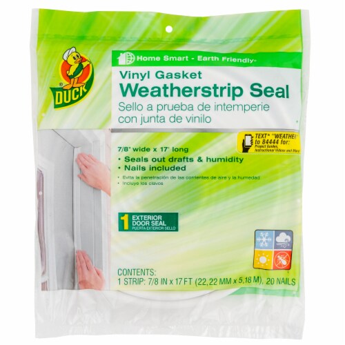 Duck® Vinyl Gasket Weatherstrip Seal - White Perspective: front