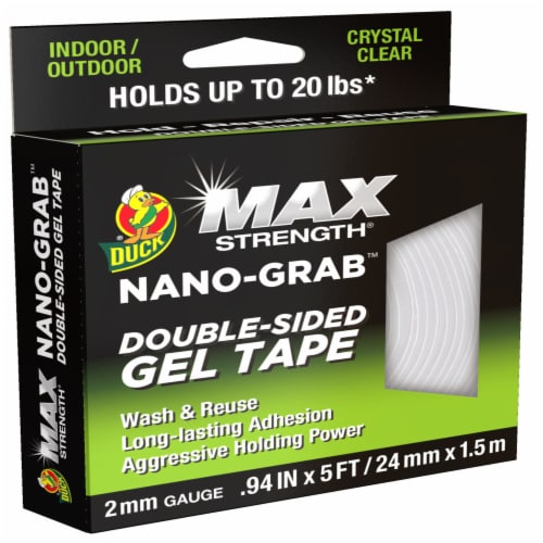 Duck Max Strength® Nano Grab Double Sided Gel Tape, 0.94 x 5ft