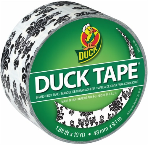 Duck® Baroque Printed Duct Tape - Black/White, 1.88 in x 10 yd