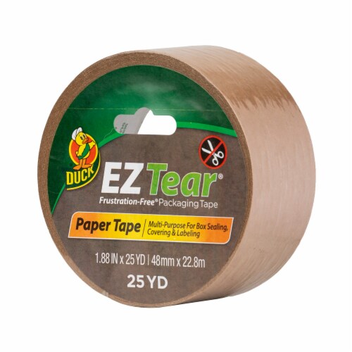 Duck® EZ Tear Paper Packaging Tape Perspective: front
