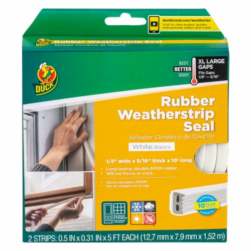 Duck Rubber Weatherstrip Seal - White Perspective: front