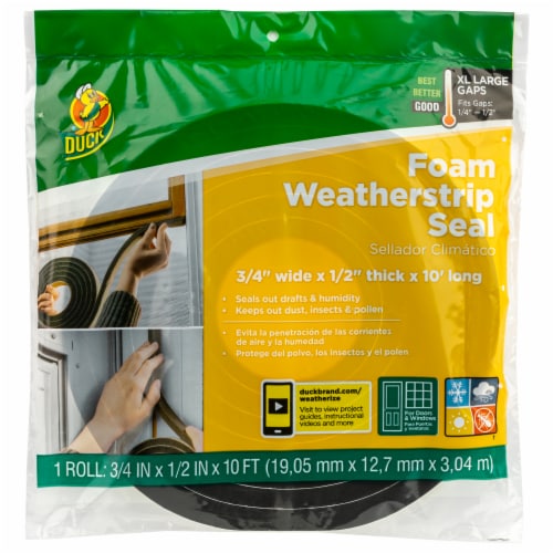 Duck® Extra Large Gap Foam Weatherstrip Seal Perspective: front