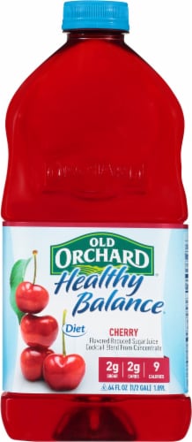 Old Orchard Healthy Balance Diet Cherry Reduced Sugar Juice Cocktail Blend Perspective: front