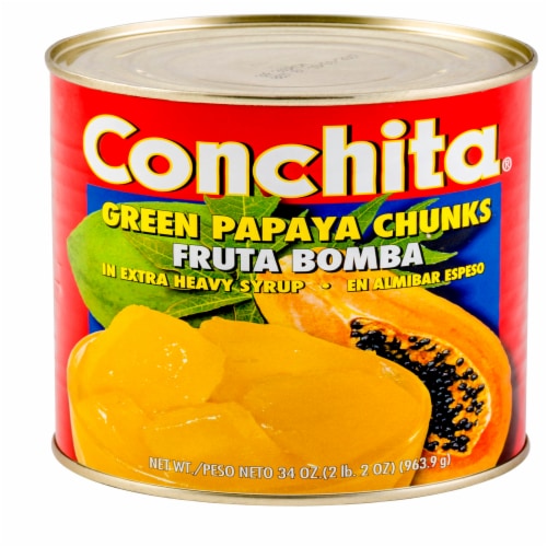 Conchita® Green papaya Chunks in Extra Heavy Syrup Can Perspective: front