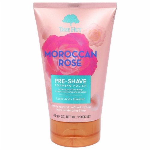Tree Hut Moroccan Rose Pre-Shave Foaming Polish Perspective: front