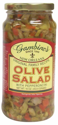 Gambino's Italian Olive Salad with Pepperoncini Perspective: front