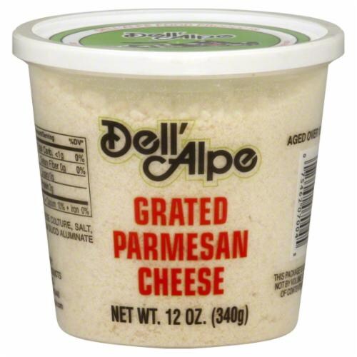 Dell'Alpe Parmesan Grated Cheese Perspective: front