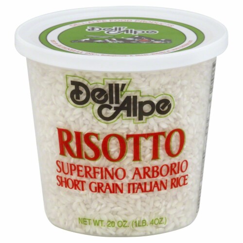 Dell'Alpe Risotto Superfino Arborio Short Grain Italian Rice Perspective: front