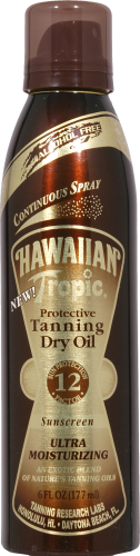 Hawaiian Tropic SPF 12 Tanning Dry Oil Perspective: front