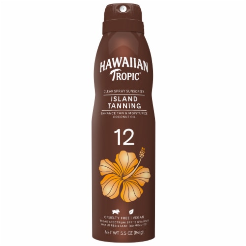 Hawaiian Tropic SPF 12 Sunscreen Clear Spray Perspective: front