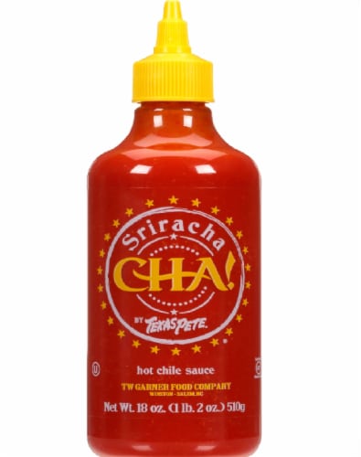 Texas Pete Sriracha Cha Hot Chile Sauce Perspective: front