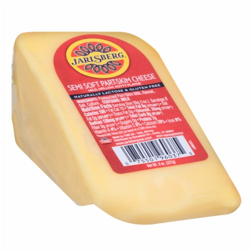 Jarlsberg Semi Soft Part-Skim Wedge Cheese Perspective: front