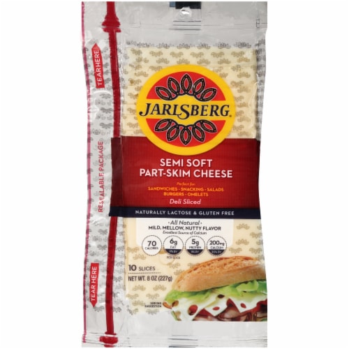 Jarlsberg Semi Soft Part-Skim Cheese Slices (10 Count) Perspective: front