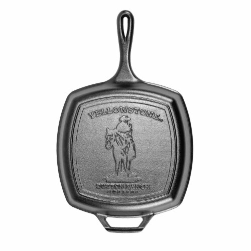 Lodge Yellowstone Square Cowboy Grill Seasoned Cast Iron Perspective: front