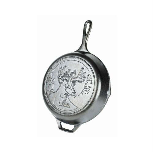 Lodge Wildlife Series Whitetail Buck Cast Iron Skillet Perspective: front