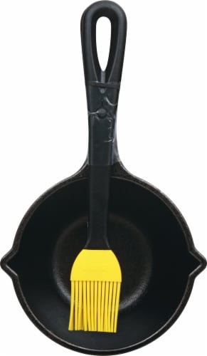 Lodge Cast Iron Melting Pot and Silicone Brush Set - Black/Yellow, 1 -  Kroger