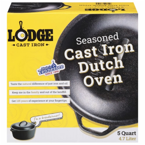 Lodge Dutch Oven Cast Iron With Loop Handles Perspective: front