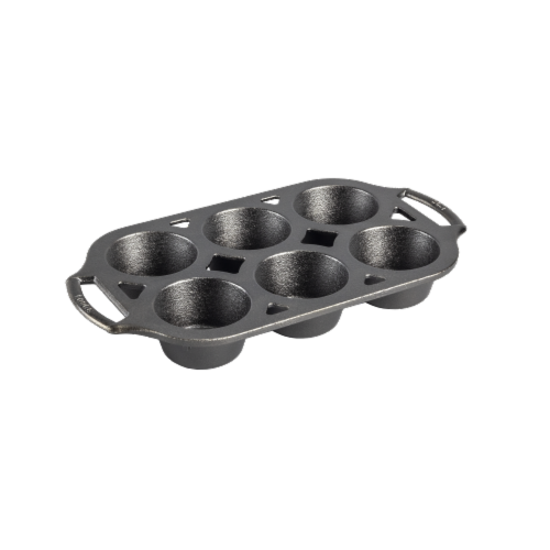 Lodge Seasoned Cast Iron Muffin Pan Perspective: front