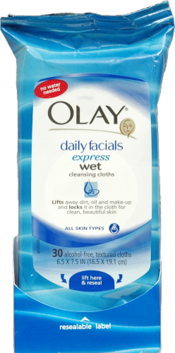 Olay Daily Facials Express Wet Cleansing Cloths Perspective: front