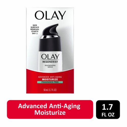 Olay Regenerist Regenerating Serum Fragrance-Free Light Gel Face Moisturizer Perspective: front