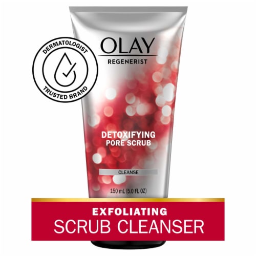 Olay Regenerist Detoxifying Pore Scrub Facial Cleanser and Face Wash Perspective: front