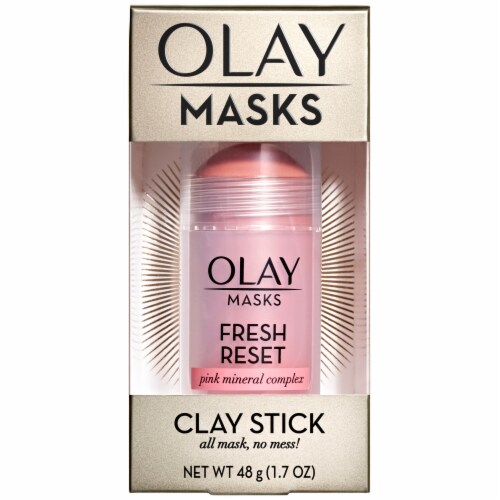 Olay Masks Fresh Reset Pink Mineral Complex Clay Stick Perspective: front