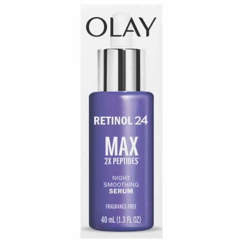 Olay Regenerist Retinol 24 Max Fragrance-Free Night Serum Face Moisturizer Perspective: front