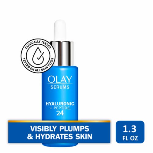 Olay Hyaluronic + Peptide 24 Fragrance-Free Serum Perspective: front