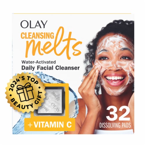 Olay Cleansing Melts + Vitamin C Face Cleanser Perspective: front