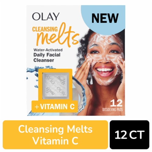Olay Cleansing Melts + Vitamin C Face Cleanser, 12ct Perspective: front