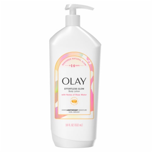 Olay Effortless Glow Hydrating Body Lotion with Notes of Rose Water Perspective: front
