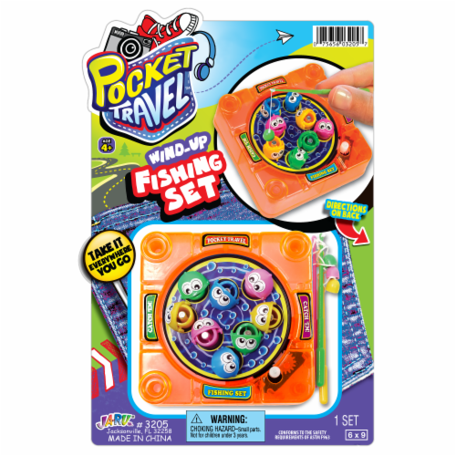 JA-RU Pocket Travel™ Wind Up Fishing Game Perspective: front