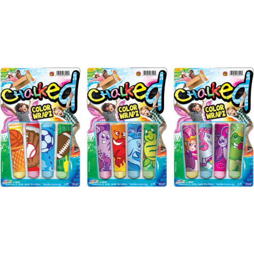 JA-RU Chalked Color Wrapz Sidewalk Chalk - Assorted Perspective: front