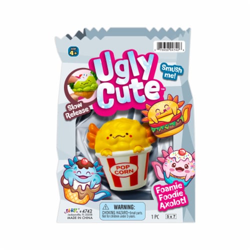 JA-RU Ugly Cute™ Foamie Foodie Axolotl Toy Perspective: front