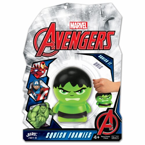 JA-RU® Marvel Avengers Hulk Squish Foamies Toy Perspective: front