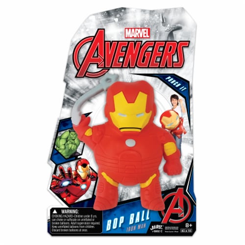 JA-RU Marvel Avengers Iron Man Bop Ball Toy Perspective: front