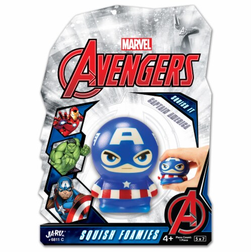 JA-RU® Marvel Avengers Captain America Squish Foamies Toy Perspective: front