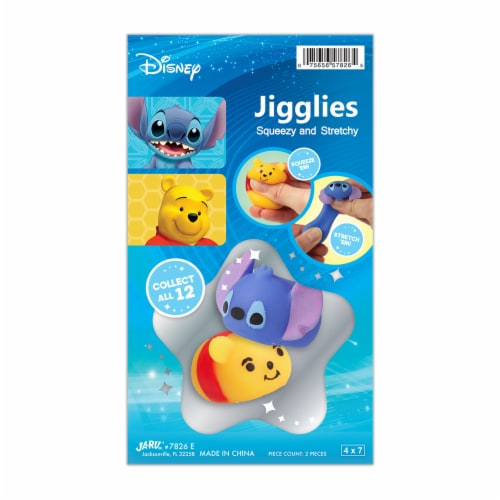 JA-RU Disney Pooh & Stitch Jigglies Toy Perspective: front
