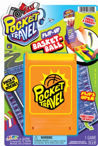 JA-RU Pocket Travel Flip-Up Basketball Perspective: front