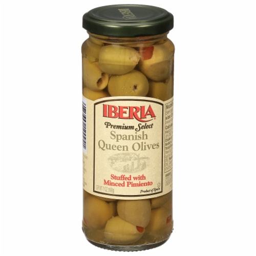 Iberia Premium Select Spanish Queen Olives 7 oz Perspective: front