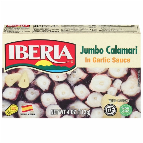 Iberia Calamari in Garlic Sauce Jumbo 4 oz Perspective: front