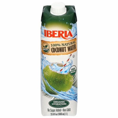 Iberia 100% Natural Coconut Water 33.8 fl oz Perspective: front