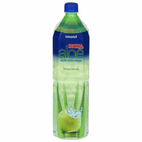 Iberia Coconut Aloe Vera Drink with Pure Aloe Pulp 50.8 fl oz Perspective: front