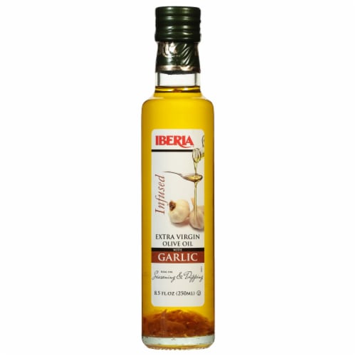 Iberia Infused Extra Virgin Olive Oil with Garlic 8.5 fl oz Perspective: front