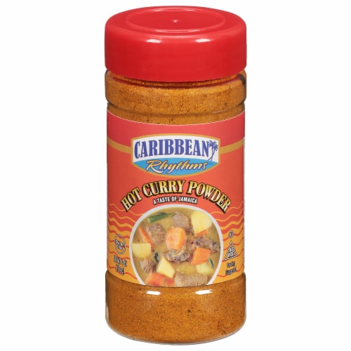 Caribbean Rhythms Hot Curry Powder 4 oz Perspective: front
