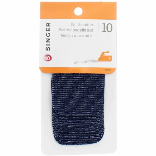 SINGER® Iron-On Blue Denim Patches Perspective: front