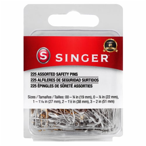 SINGER Assorted Safety Pins in a Resealable Container 225 Count (Pack of  2), 2 packs - Foods Co.