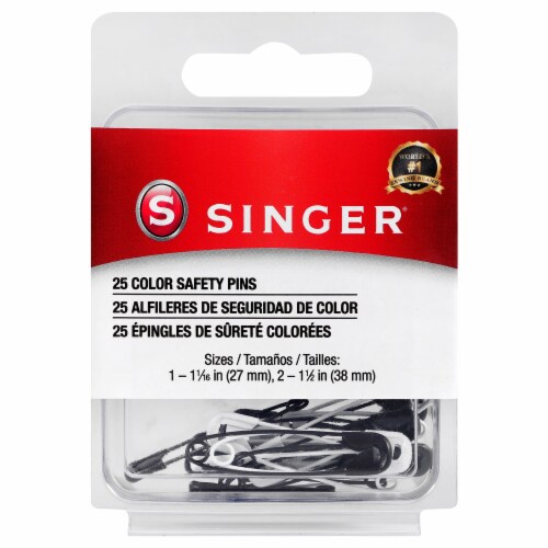 SINGER® Color Safety Pins - Black/White, 25 ct
