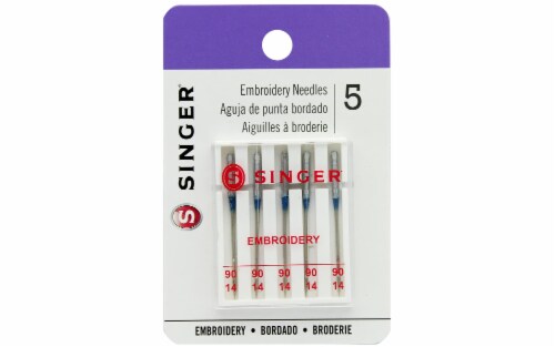Singer Singer Embroidery Machine Needles 5/Pkg-Size 90 Perspective: front