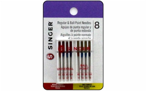 Singer® Universal Regular & Ball Point Machine Needles Perspective: front